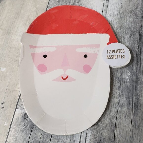 NWT - Meri Meri - Santa Paper Plates (12) - Picture 1 of 2